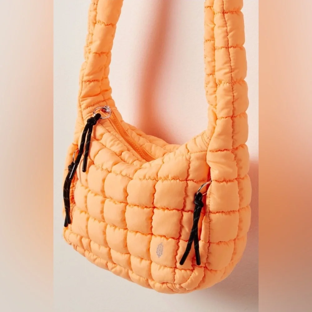 Free People Movement ~ Quilted Baby Carryall Sling Bag ~ Neon Clementine ~ NWT - Picture 8 of 8